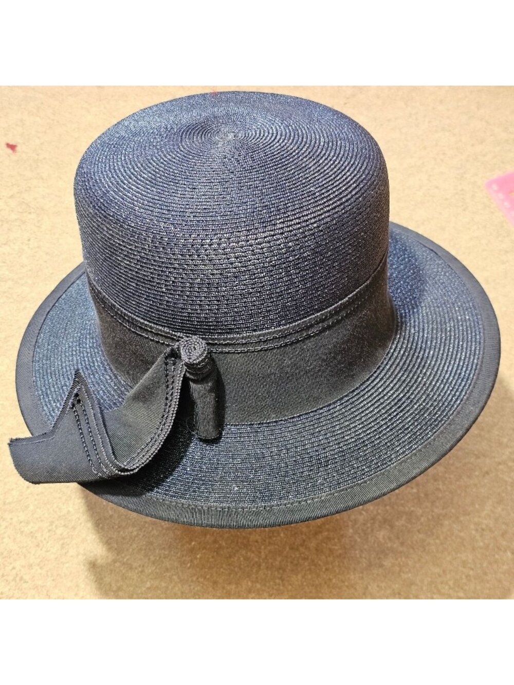 Winkelmans Union Vintage Navy Blue Ladies Derby Church Hat Size 7.5